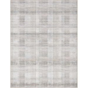 Beige 5 ft. 3 in. x 7 ft. 3 in. Abstract Parquet Retro Plaid Flat-Weave Area Rug