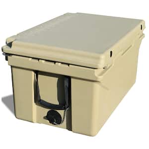 White 65 qt. Capacity Cooler Box, Camping Ice Chest Beer Box Outdoor Cooler