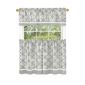 Arlington Curtain Tier and Valance Set - 58x36/58x13 - Grey