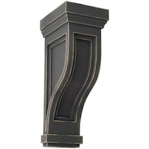 6-1/2 in. x 14 in. x 6-1/2 in. Black Traditional Recessed Wood Vintage Decor Corbel