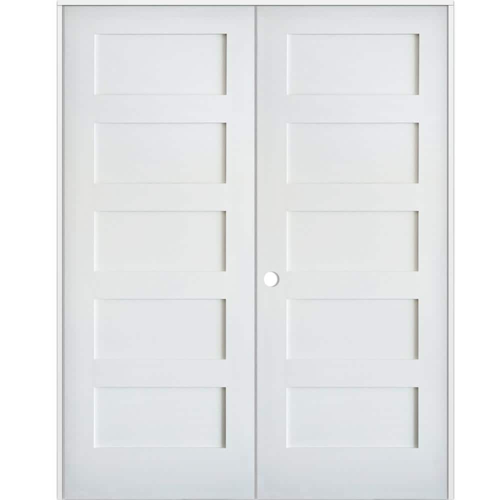 48 in. x 80 in. Craftsman Primed Right-Handed Wood MDF Solid Core Double Prehung Interior Door price history on PriceWatchPro