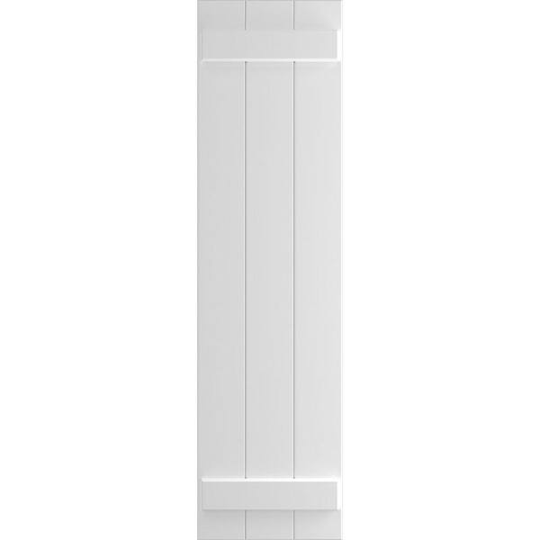 Ekena Millwork TruFit PVC 16.125 in. W x 62 in. H Board and Batten Shutters Pair in White