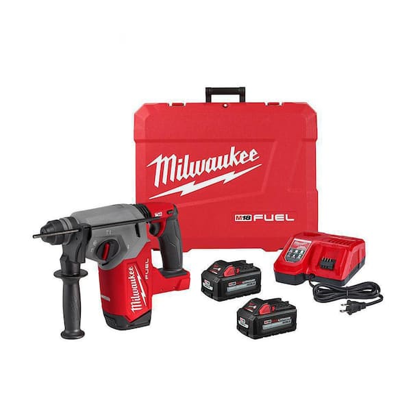 Milwaukee M18 FUEL 18V Lithium-Ion Brushless 1 in. Cordless SDS-Plus Rotary Hammer Kit with Two 6.0 Ah Batteries, Hard Case