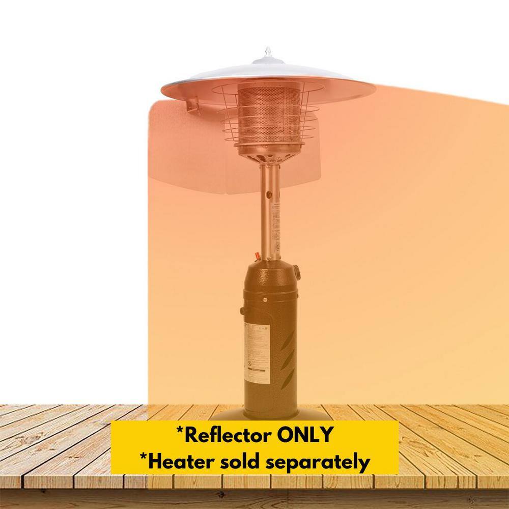 Silver Heat Focusing Reflector for Round Natural Gas and Propane Patio