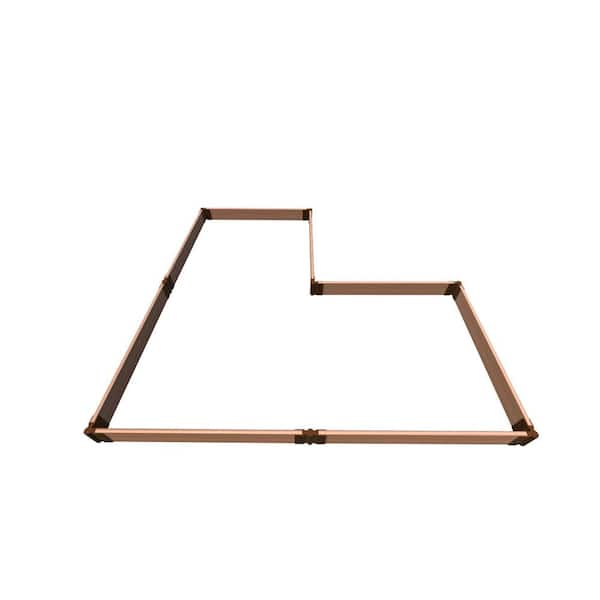 Frame It All 8 ft. x 8 ft. x 5.5 in. Tool-Free Classic Sienna Composite Arrowhead Straight Corner Raised Garden Bed 1 in. Profile