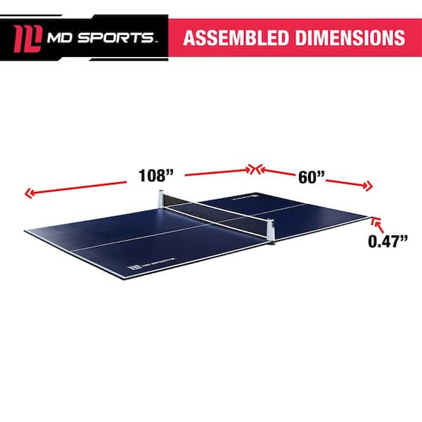 Table Tennis Conversion Top Ping Pong Official Assembled Folding Net Green 