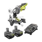 ONE+ 18V Cordless 7-1/4 in. Compound Miter Saw Kit with 4.0 Ah Battery (2-Pack) with 18V Lithium-Ion Charger