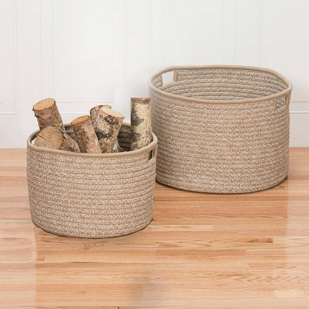 Colonial Mills Casablanca 15 in. x 15 in. x 12 in. Sand Round Polypropylene  Braided Basket CB24A015X012 - The Home Depot