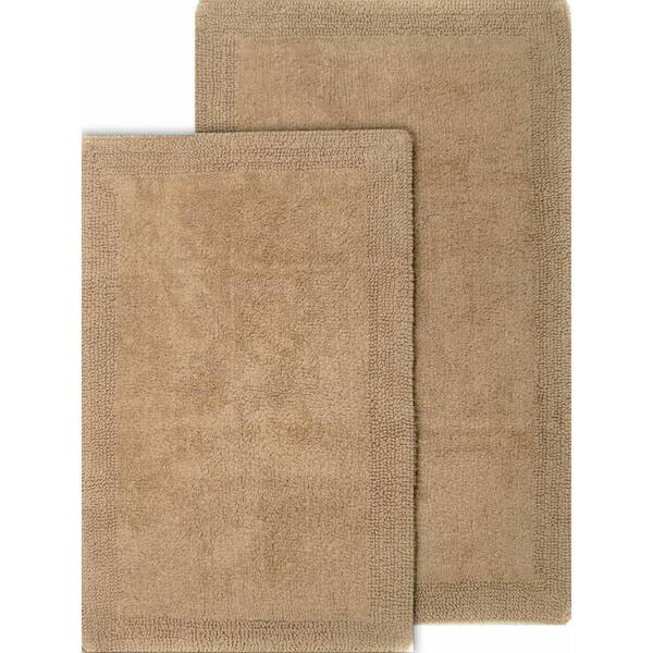 Chesapeake Merchandising Bella Napoli Linen 21 in. x 34 in. and 24 in. x 40 in. 2-Piece Bath Rug Set