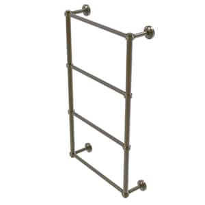 Dottingham Collection 4-Tier 24 in. Ladder Towel Bar with Groovy Detail in Antique Brass