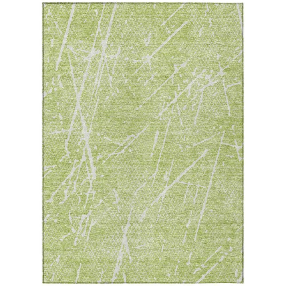 Artichoke Green, Ivory 5 ft. x 8 ft. Woven Abstract Polyester Rectangle Indoor/Outdoor Area Rug price history on PriceWatchPro