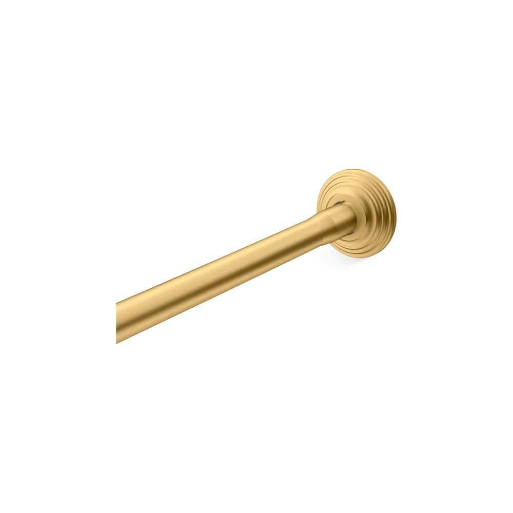 Expanse 72 in. Adjustable Stainless Steel Shower Curtain Rod with Ridged End in Vibrant Brushed Moderne Brass price history on PriceWatchPro