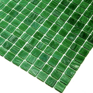 Celestial Glossy Kelly Green 12 in. x 12 in. Glass Mosaic Wall and Floor Tile (20 sq. ft./case) (20-pack)
