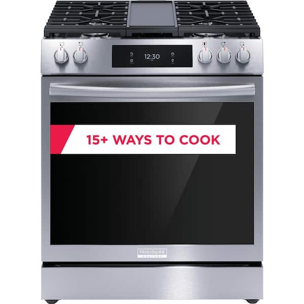 Gallery 30 in. 6 cu. ft. 5 Burner Slide-In Gas Range with Total Convection and Air Fry, Smudge Proof Stainless Steel
