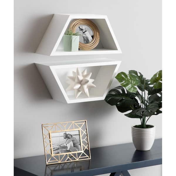 24 x 3.5 2pc Decorative Wall Shelf Set White - Kate & Laurel All Things Decor