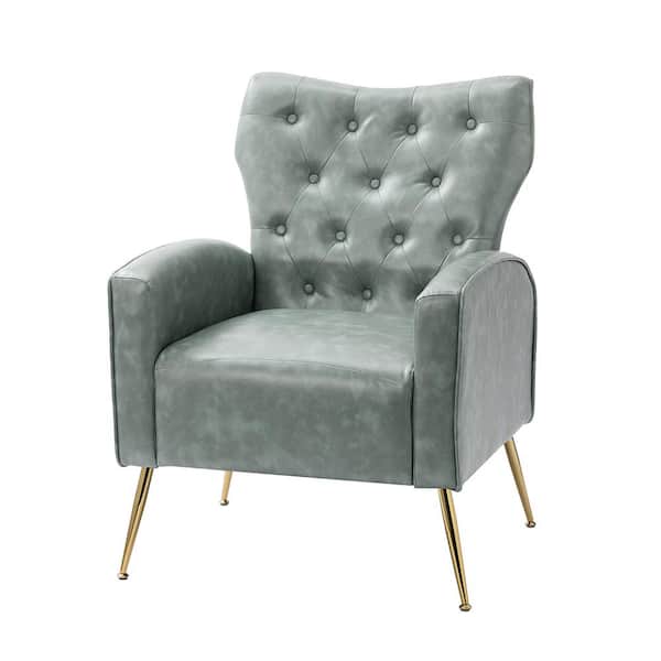 JAYDEN CREATION Actaeon Sage Accent Armchair with Button Tufted Back