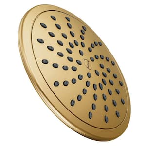 1-Spray Pattern 8 in. Wall Mount Fixed Shower Head in Brushed Gold