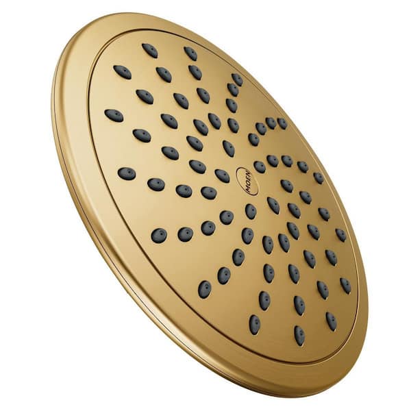 MOEN 1-Spray Pattern 8 in. Wall Mount Fixed Shower Head in Brushed Gold