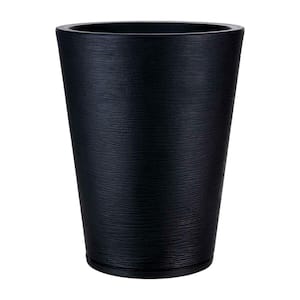 Genebra Medium Black Plastic Resin Indoor and Outdoor Planter Bowl