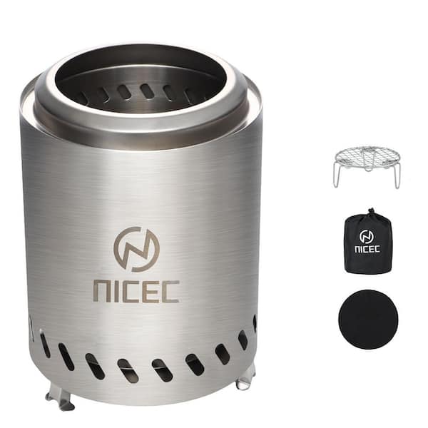 Fire Pits, 7.1 in. Smokeless Fire Pits, Stainless Steel Portable Fire Pit, Outdoor Fire Pit, Wood Buring Fireplaces