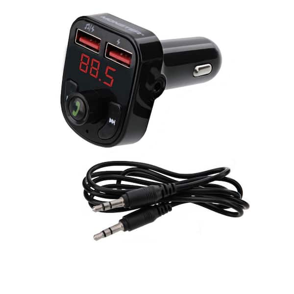 Monster Bluetooth FM Transmitter with 3.1 Amp USB Charging Ports, USB/USB-A  MHF9-1009-BLK