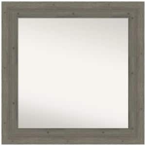 Fencepost Grey 33 in. W x 33 in. H Square Non-Beveled Wood Framed Wall Mirror in Gray