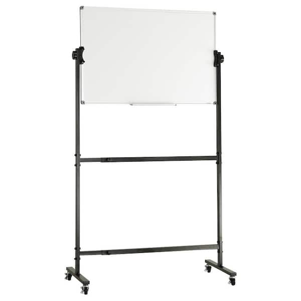 SKYSHALO 36 in. x 24 in Rolling Magnetic Whiteboard, Adjustable Height Dry Erase Board with Wheels, Movable Tray Office, School