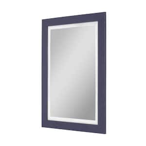 Topsider 28 in. x 38 in. Coastal Rectangle Framed Blue Decorative Mirror