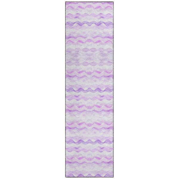 Surfside Purple 2 ft. 3 in. x 7 ft. 6 in. Geometric Indoor/Outdoor Area Rug