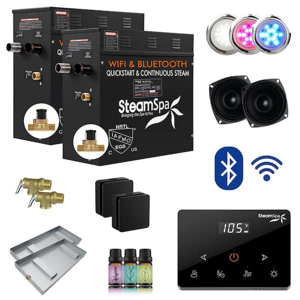Black Series 15000-Watt Steam Generator with Fully Wireless Remote, Bluetooth, WiFi and Auto Drain in Matte Black