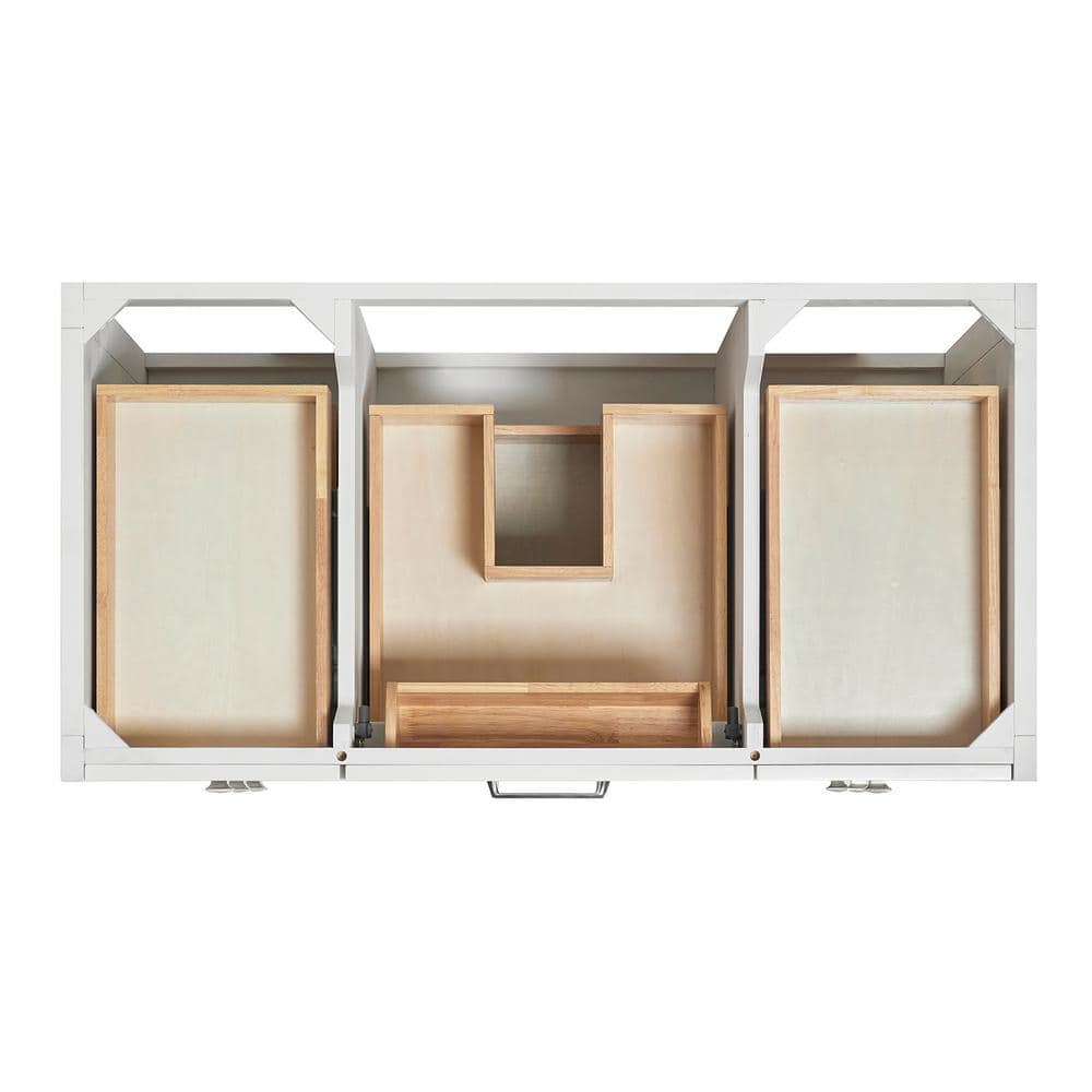Monroe 42" White Wood Freestanding Bath Vanity Cabinet