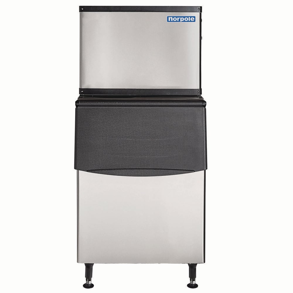 500 lbs. Freestanding Commercial Ice Maker in Stainless Steel with Bin