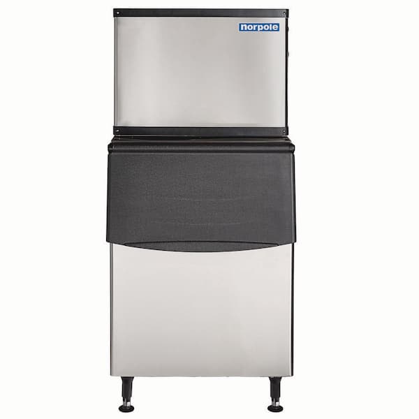 500 lbs. Freestanding Commercial Ice Maker in Stainless Steel with Bin