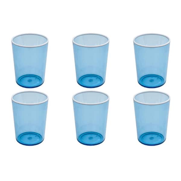 ABODE HOMEWARES Contrast 16 oz. Dishwasher Safe Blue Acrylic Drinking Glass  DK25160983