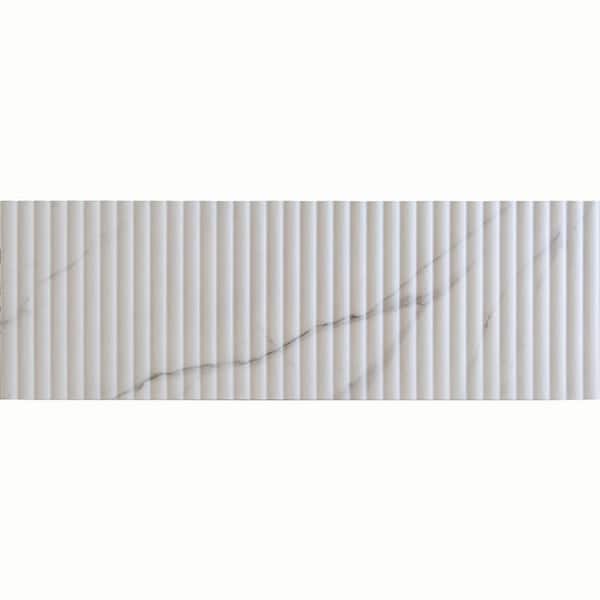 Apollo Tile Imprint 11.81 in. x 35.48 in. Matte White Ceramic Large Format Wall Tile (11.63 sq. ft./case) (4-pack)