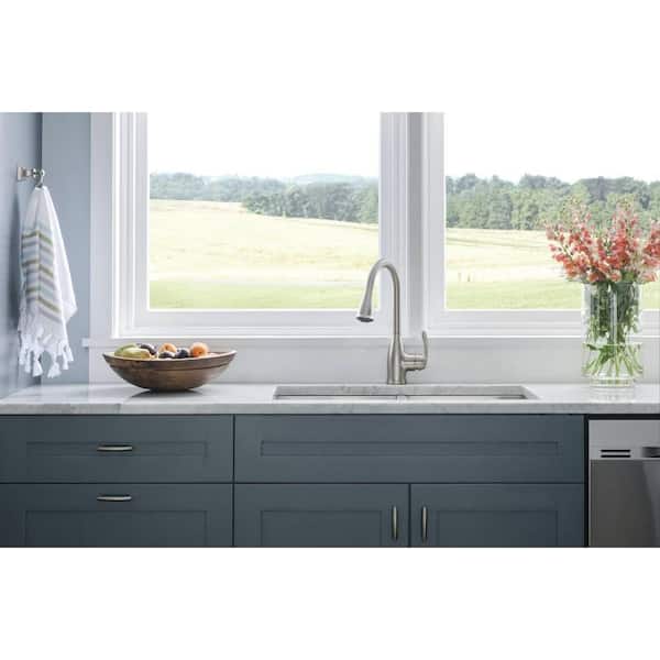 Kaden 1-Handle Pull-Down Sprayer Kitchen Faucet with Reflex, Power Clean and Soap Dispenser in Spot Resist Stainless