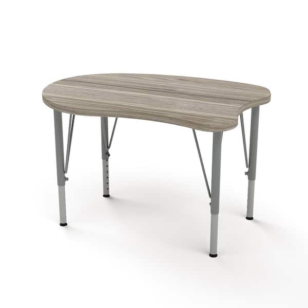 Versa Curve Desk Laminate Height Adjustable Kids Table Classroom Desk (Shadow Elm Gray, 14-23 in. H)