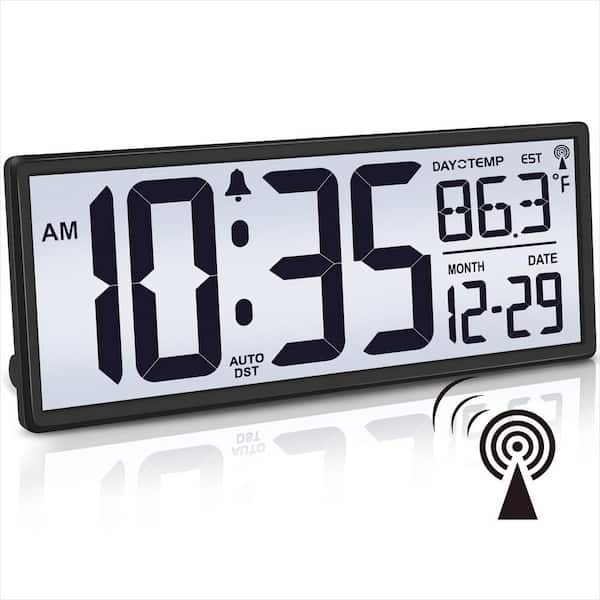 14.5 in. Atomic Clock with Backlight, Large Display with Temperature and Date for Home and Office