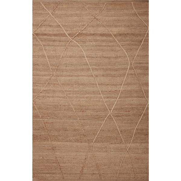 LOLOI II Bodhi Natural/Natural 2 ft. 3 in. x 3 ft. 9 in. Moroccan 100% Jute Area Rug