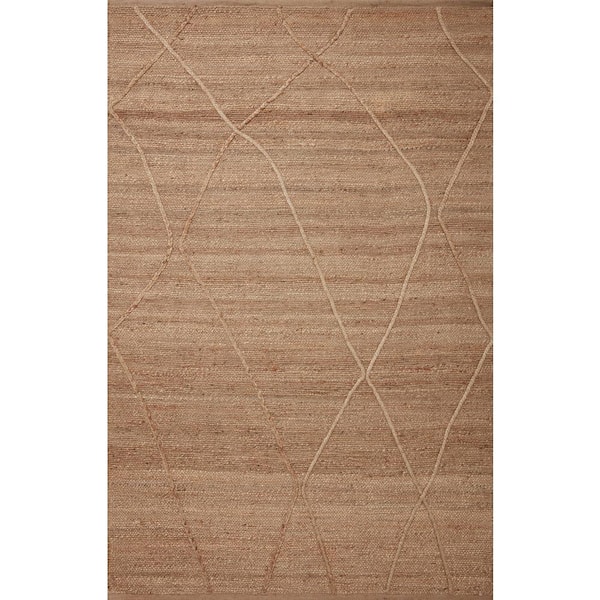 Bodhi Natural/Natural 2 ft. 6 in. x 7 ft. 6 in. Runner Moroccan 100% Jute Area Rug Runner Rug