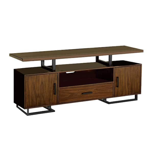 Benjara 68 in. Brown Wood TV Stand Fits TVs up to 62 in. with 1-Drawer