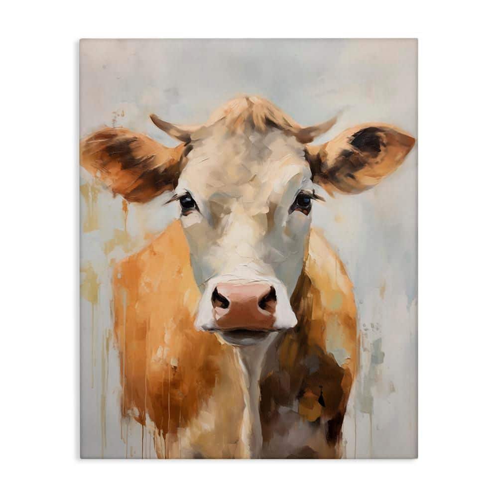 Paint Drip Jersey Cow by Arlington Prints Unframed Animal Graphic Art Print 30 in. x 24 in. price history on PriceWatchPro