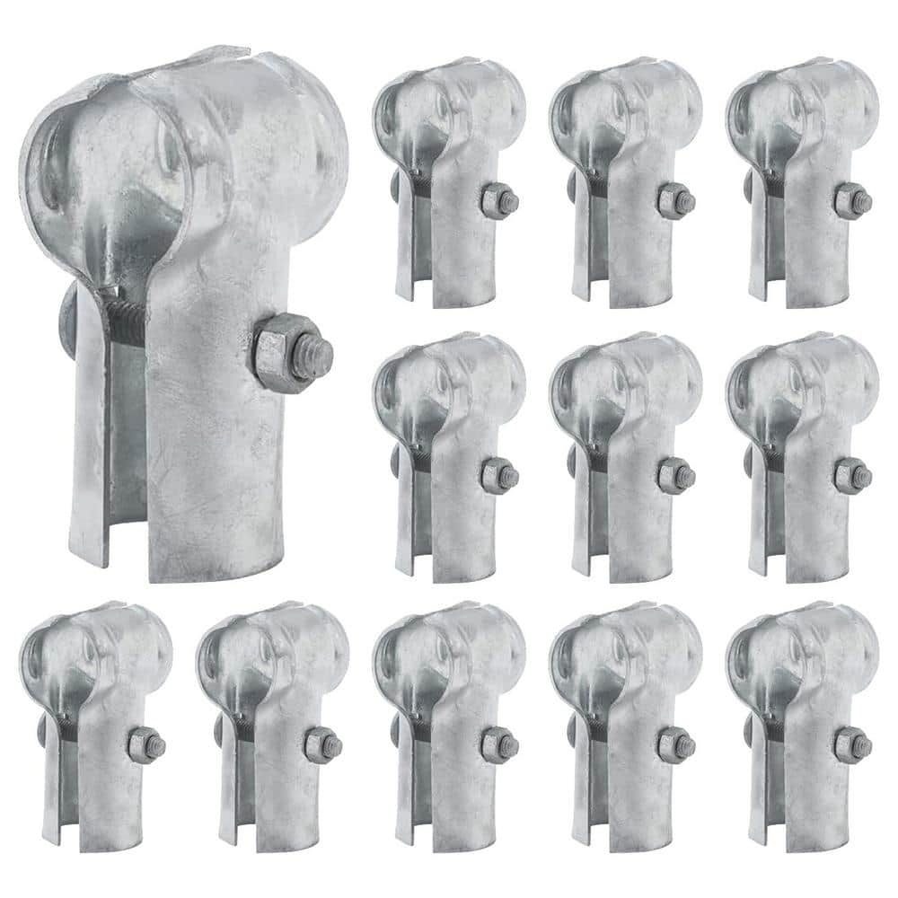 12-Pieces 1-3/8 End Rail T Clamps,Galvanized Steel Chain Link Fence T Cl