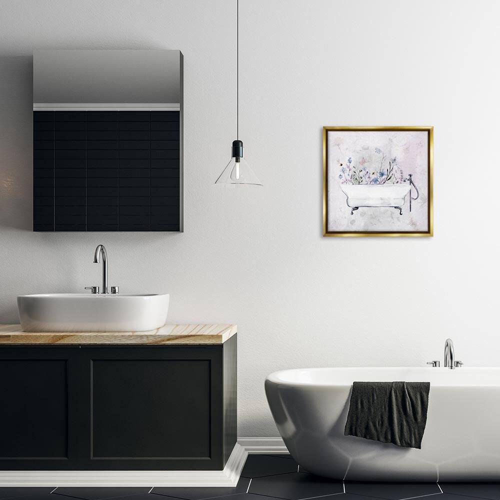 Antique Bathtub Botanicals by Stella Chang Gold Floater Frame Nature Graphic Art Print 18 in. x 18 in. price history on PriceWatchPro