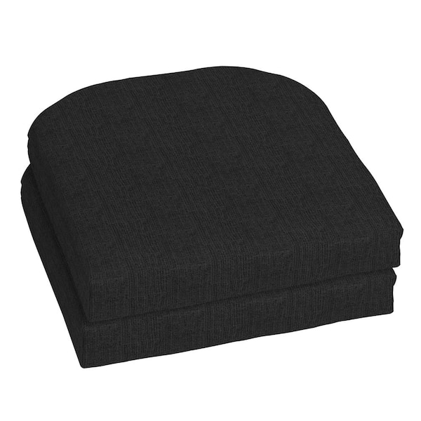 Home Decorators Collection 18 X Sunbrella Canvas Black Outdoor Chair Cushion 2 Pack Ah1n366b D9d2 The Depot - Padded Seat Cushions For Garden Chairs