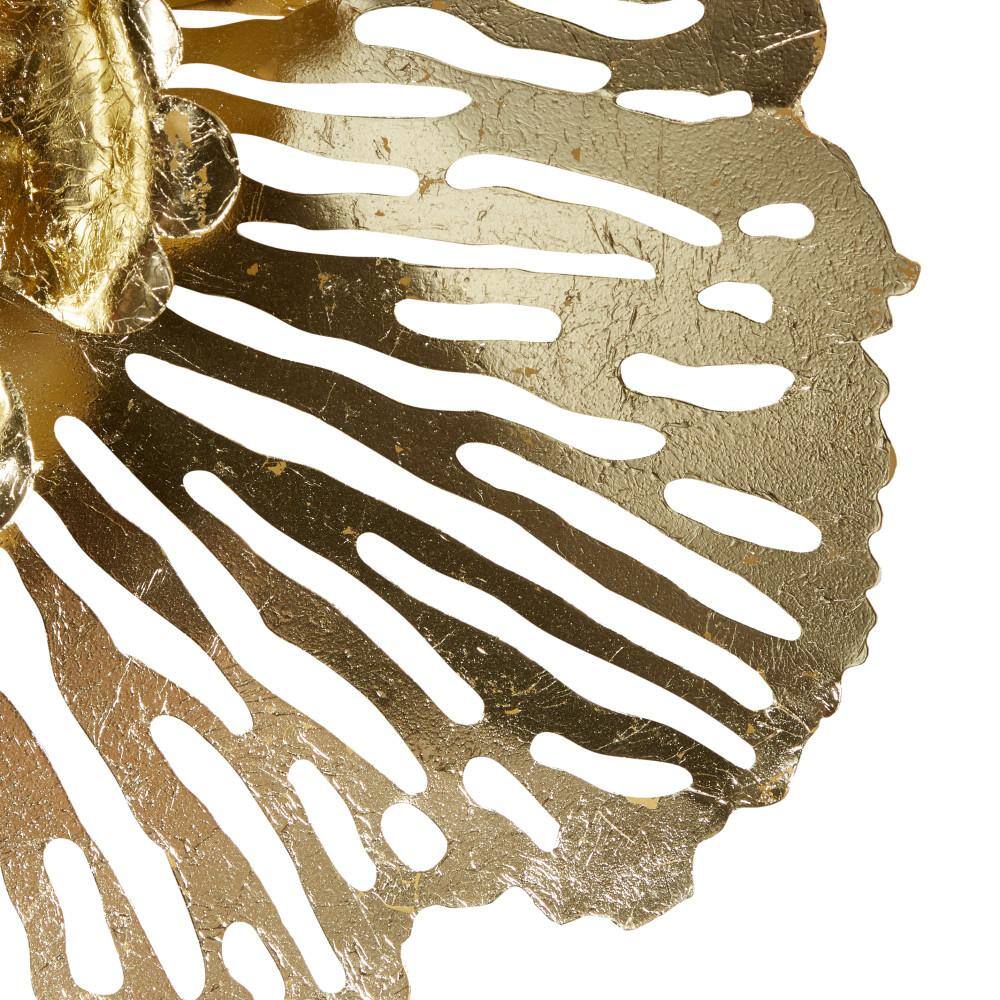 Gold Metal Floral 3D Wall Sculpture Set