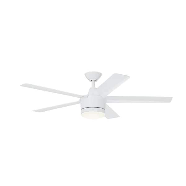 Home Decorators Collection Merwry 52 in. Integrated LED Indoor White Ceiling Fan with Light Kit and Remote Control