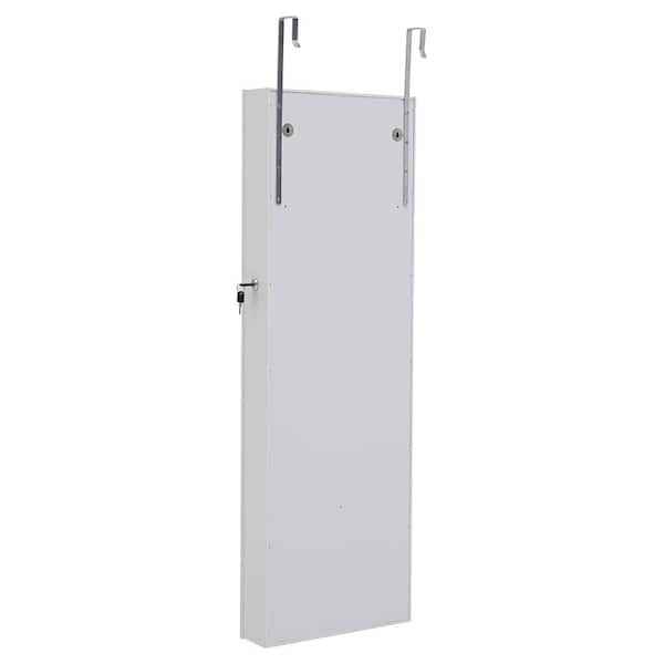 Unbranded 14 in. W x 4 in. D x 43 in. H White Bathroom Wall Cabinet Simple Jewelry Storage Mirror
