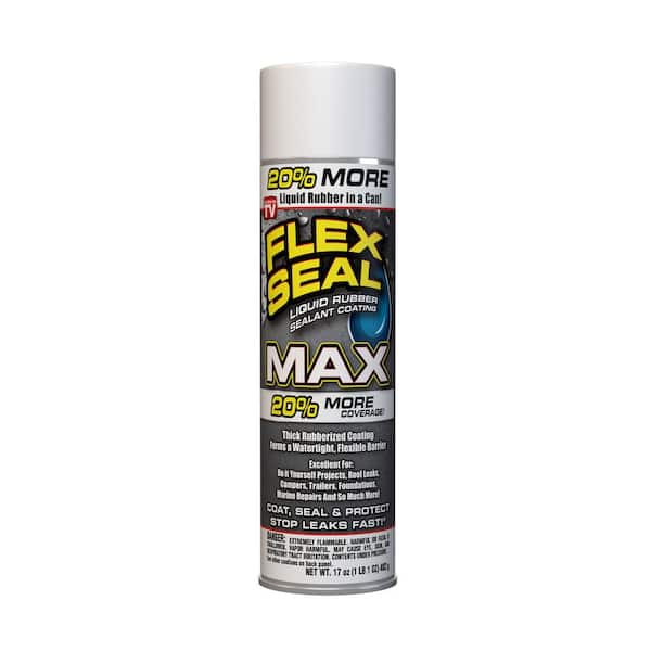 FLEX SEAL FAMILY OF PRODUCTS Flex Seal MAX White 17 oz. Aerosol Liquid  Rubber Sealant Coating FSMAXWHT24 - The Home Depot