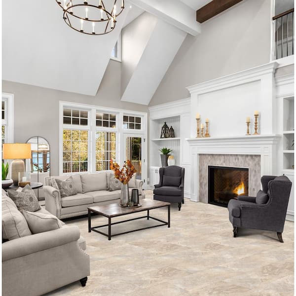 Palazzo 12x24 Self Adhesive Vinyl Floor Tile - Azurro Marble - 20 Tiles/40 sq. ft.